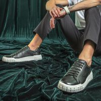 Sapatenis Casual Daytona em Couro - Preto