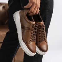Sapatenis Casual Daytona em Couro - Chocolate