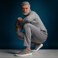 Sapatenis Casual Laroche Daytona em Couro - Cinza Silver