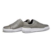 Sapatenis Casual Daytona em Couro - Cinza Silver + Brinde Bag 30anos