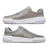 Sapatenis Casual Daytona em Couro - Cinza Silver + Brinde Bag 30anos