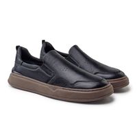 Slip On Yate Masculino Dublin em Couro - Preto