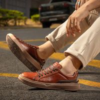 Sapatenis Casual Masculino Dublin em Couro - Marrom