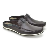 Mule Masculino Dumont em Couro - Café