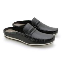 Mule Masculino Dumont em Couro - Preto