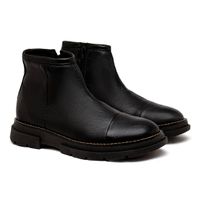 Bota Chelsea Everest em Couro - Preto