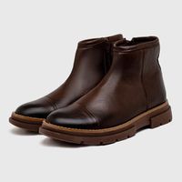 Bota Chelsea Everest em Couro - Café