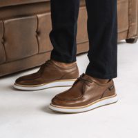 Sapato Casual Everest EVA Cacareco Em Couro - Conhaque E L