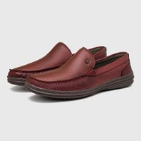 Mocassim Masculino Ferrara em Couro - Vinho E L