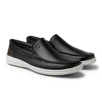 Mocassim Ferrara em Couro - Preto