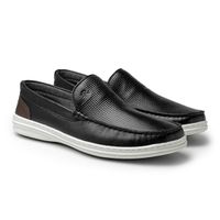 Mocassim Masculino Ferrara em Couro - Preto