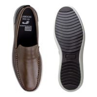 Mocassim Masculino Ferrara em Couro - Chocolate