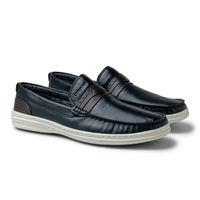 Mocassim Masculino Ferrara em Couro - Preto