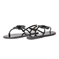 Sandalia Laroche Hellen Flor em Couro - Preto
