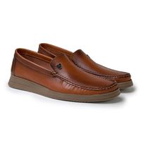 Mocassim Loafer Florença em Couro - Pinhão
