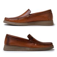 Mocassim Loafer Florença em Couro - Pinhão
