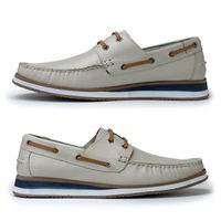Mocassim Dockside Florença em Couro Floater - Off White