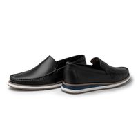 Mocassim Loafer Florença em Couro Floater - Preto