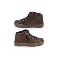 Sapatenis Stratus Infantil em Couro - Chocolate/Vermelho
