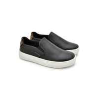 Slip On Yate Infantil Stratus em Couro - Preto/Whisky