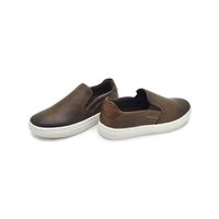 Slip On Yate Infantil Stratus em Couro - Chocolate/Whisky 
