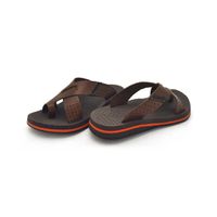 Chinelo Infantil Toledo em Couro - Mel/Café
