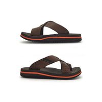 Chinelo Infantil Toledo em Couro - Mel/Café