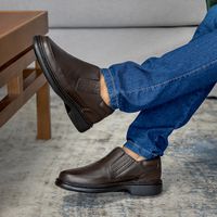 Sapato Comfort Lisboa em Couro - Café