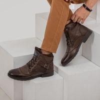 Bota Saara em Couro - Marrom