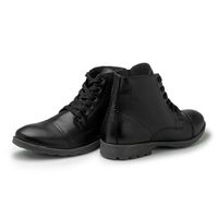 Bota Saara Retro em Couro - Preto