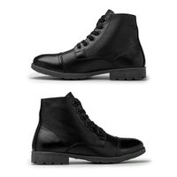 Bota Saara Retro em Couro - Preto