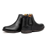 Bota Chelsea Saara em Couro - Preto