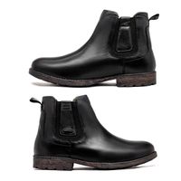 Bota Chelsea Saara em Couro - Preto
