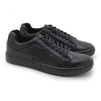 Sapatenis em Couro Casual Masculino Stratus - Preto