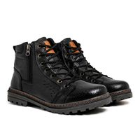 Bota Vacanza em Couro - Preto E L