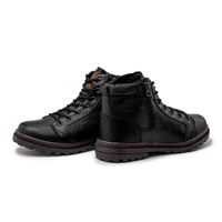 Bota Vacanza em Couro - Cromo Preto E L