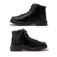 Bota Vacanza em Couro - Cromo Preto E L