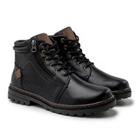 Bota Vacanza em Couro - Cromo Preto E L