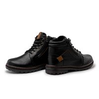 Bota Vacanza em Couro - Cromo Preto E L