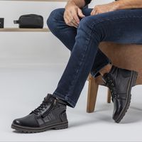 Bota Vacanza em Couro - Preto