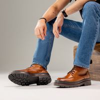 Bota Masculina Londres em Couro Legitimo - Whisky