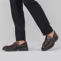Mocassim Loafer Masculino Londres em Couro - Café
