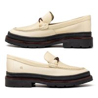 Mocassim Loafer Masculino Londres em Couro - Marfim E L