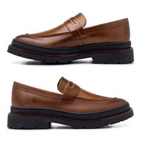 Mocassim Loafer Masculino Londres em Couro - Whisky