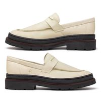 Mocassim Loafer Masculino Londres em Couro - Marfim E L