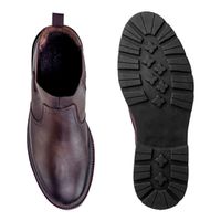 Bota Chelsea Londres em Couro - Café + Brinde Porta Cartão