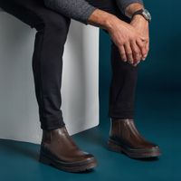 Bota Chelsea Londres em Couro - Café