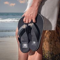 Chinelo Masculino Malibu em Couro - Preto