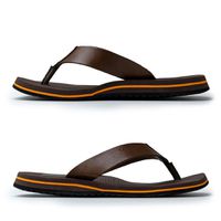 Chinelo Masculino Malibu em Couro - Mel