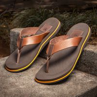 Chinelo Masculino Malibu em Couro - Mel